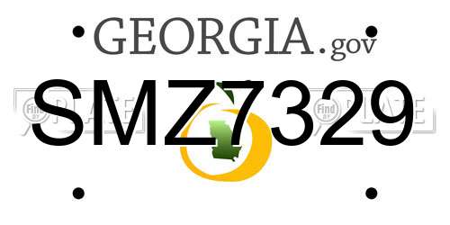 SMZ7329 Georgia License Plate