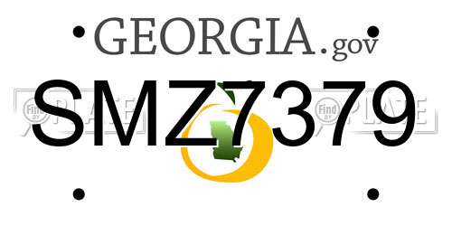 SMZ7379 Georgia License Plate