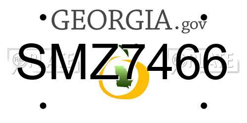SMZ7466 Georgia License Plate