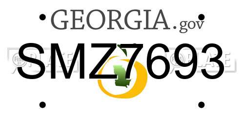SMZ7693 Georgia License Plate