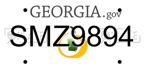 SMZ9894 Georgia License Plate