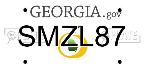 SMZL87 Georgia License Plate