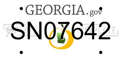 SN07642 Georgia License Plate