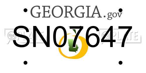 SN07647 Georgia License Plate