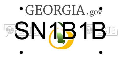 SN1B1B Georgia License Plate