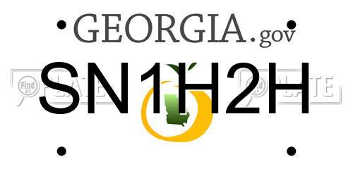 SN1H2H Georgia License Plate