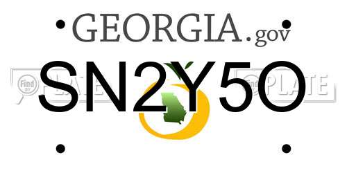 SN2Y5O Georgia License Plate
