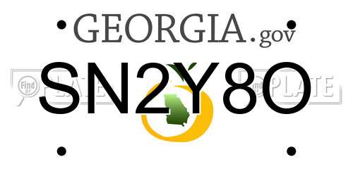 SN2Y8O Georgia License Plate