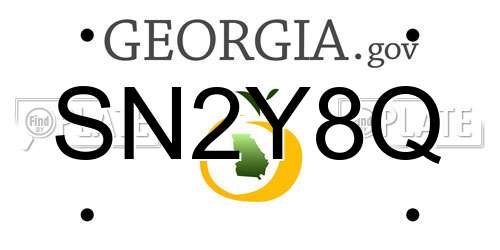 SN2Y8Q Georgia License Plate