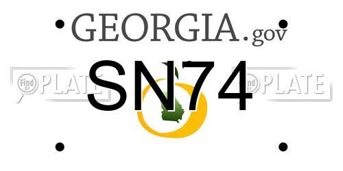 SN74 Georgia License Plate