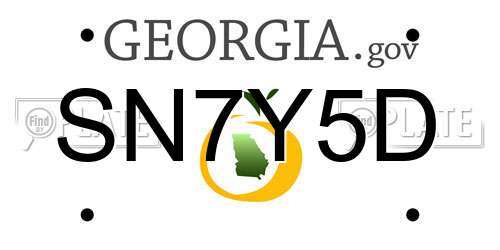 SN7Y5D Georgia License Plate
