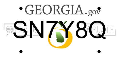 SN7Y8Q Georgia License Plate