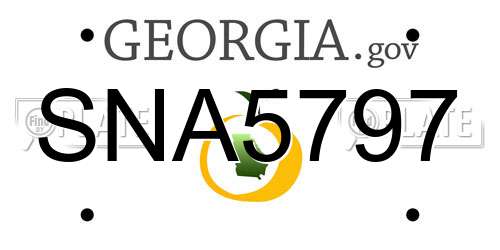 SNA5797 Georgia License Plate