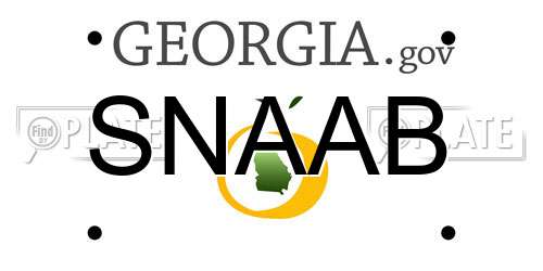 SNAAB Georgia License Plate