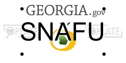 SNAFU Georgia License Plate