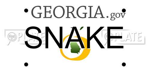 SNAKE Georgia License Plate