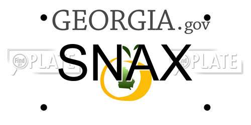 SNAX Georgia License Plate
