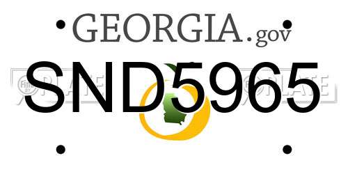 SND5965 Georgia License Plate