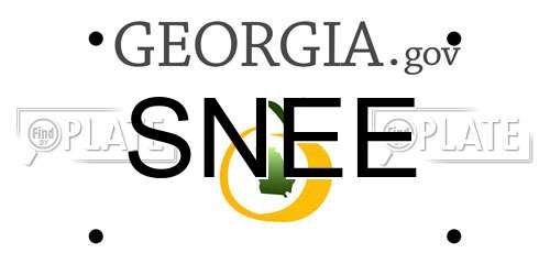 SNEE Georgia License Plate