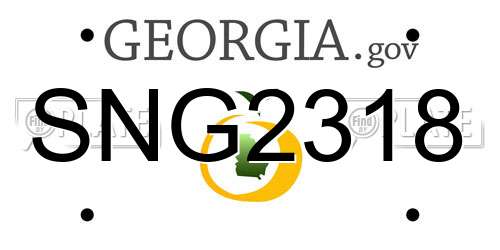 SNG2318 Georgia License Plate