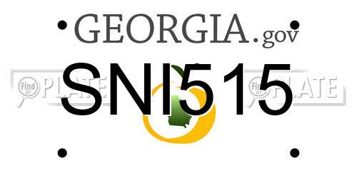 SNI515 Georgia License Plate