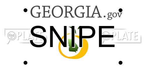 SNIPE Georgia License Plate