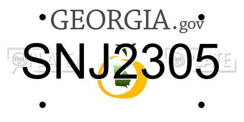 SNJ2305 Georgia License Plate