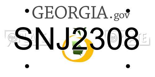 SNJ2308 Georgia License Plate