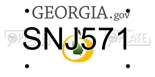 SNJ571 Georgia License Plate