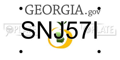 SNJ57I Georgia License Plate