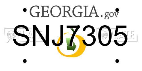 SNJ7305 Georgia License Plate