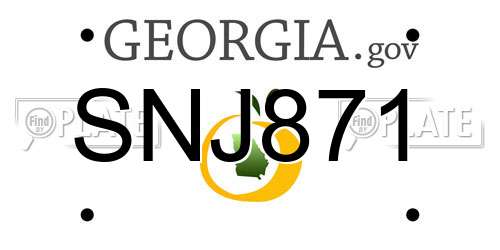 SNJ871 Georgia License Plate