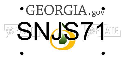 SNJS71 Georgia License Plate