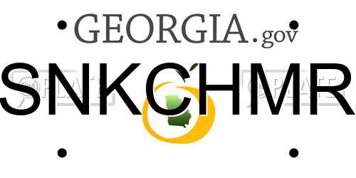 SNKCHMR Georgia License Plate