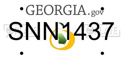 SNN1437 Georgia License Plate