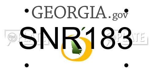 SNR183 Georgia License Plate