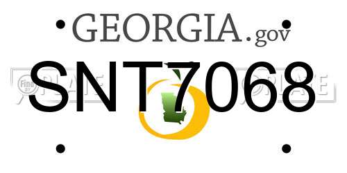 SNT7068 Georgia License Plate