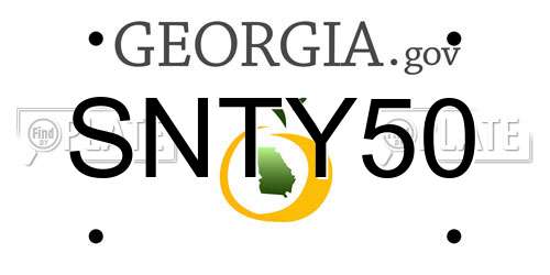 SNTY50 Georgia License Plate