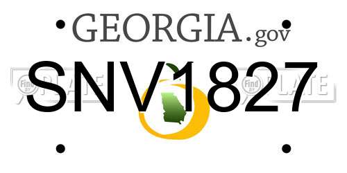 SNV1827 Georgia License Plate