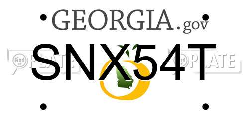 SNX54T Georgia License Plate