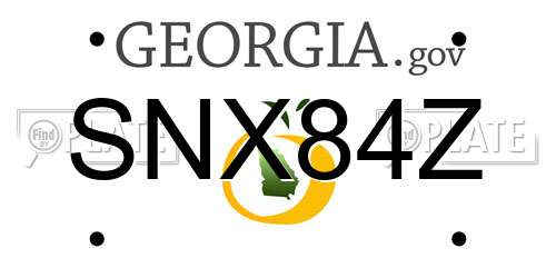 SNX84Z Georgia License Plate