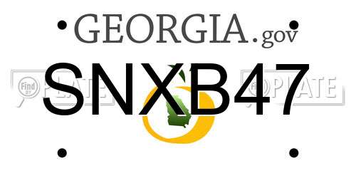 SNXB47 Georgia License Plate