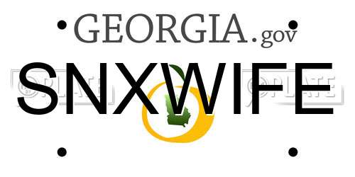 SNXWIFE Georgia License Plate