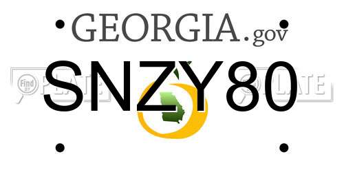 SNZY80 Georgia License Plate
