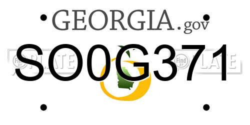 SO0G371 Georgia License Plate
