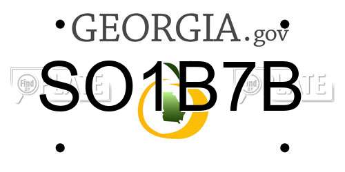 SO1B7B Georgia License Plate