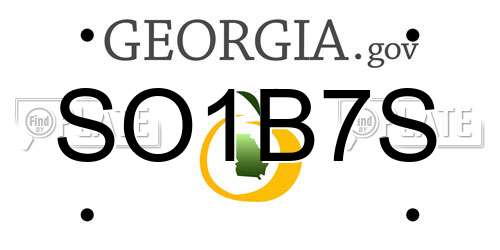 SO1B7S Georgia License Plate