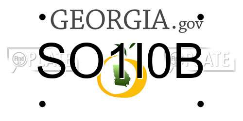 SO1I0B Georgia License Plate