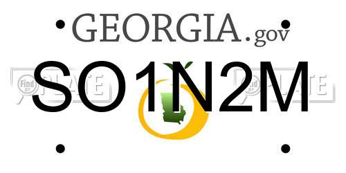 SO1N2M Georgia License Plate