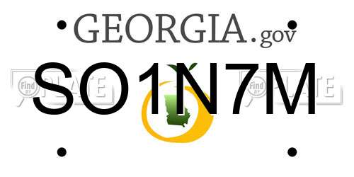 SO1N7M Georgia License Plate